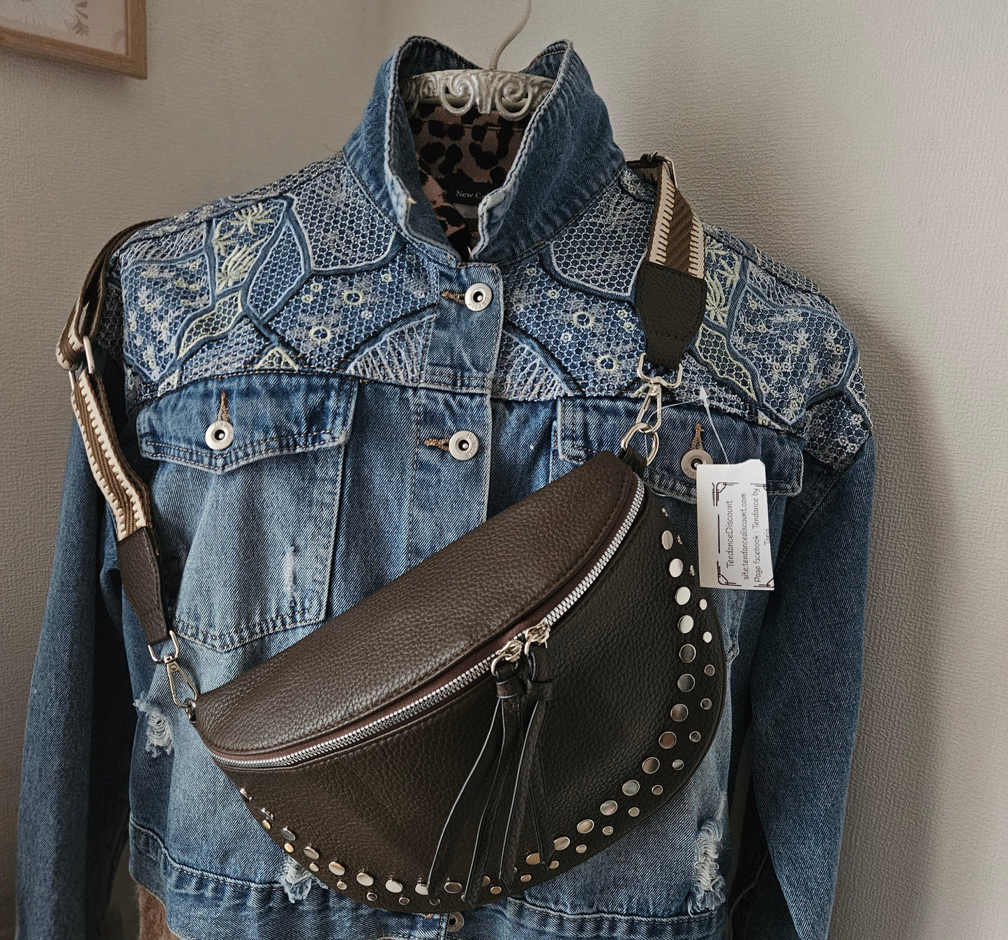 Sac banane crossbody clouté couleur au choix