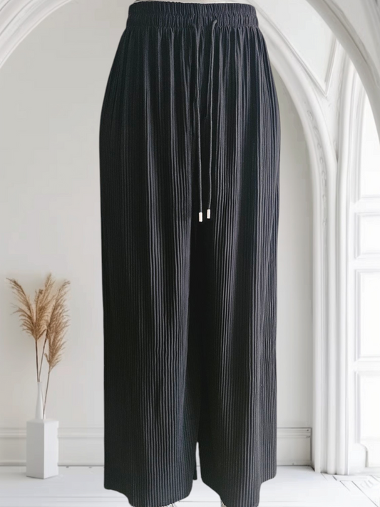 Pantalon large plissé noir