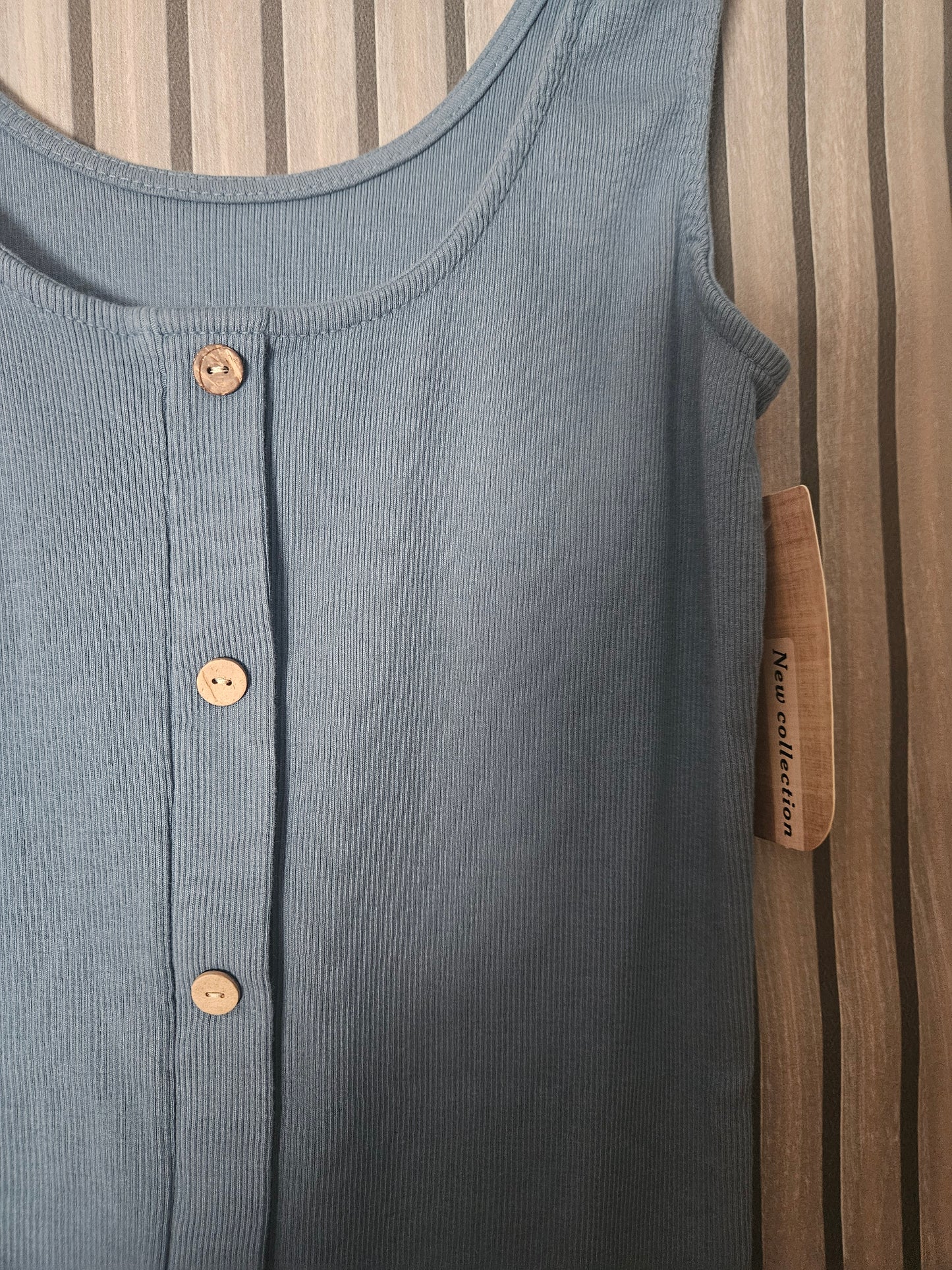 Débardeur en coton bleu jean