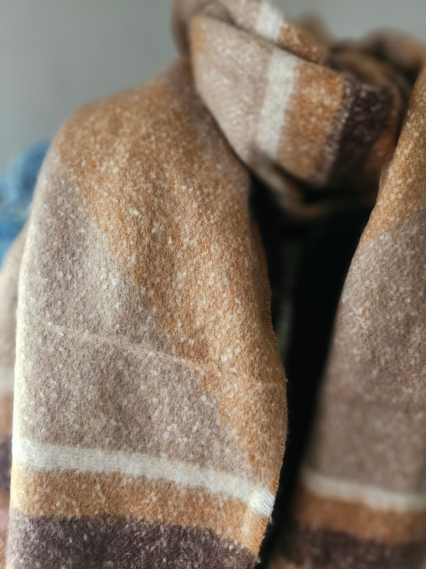 Écharpe degradé de marron camel extra longue en viscose