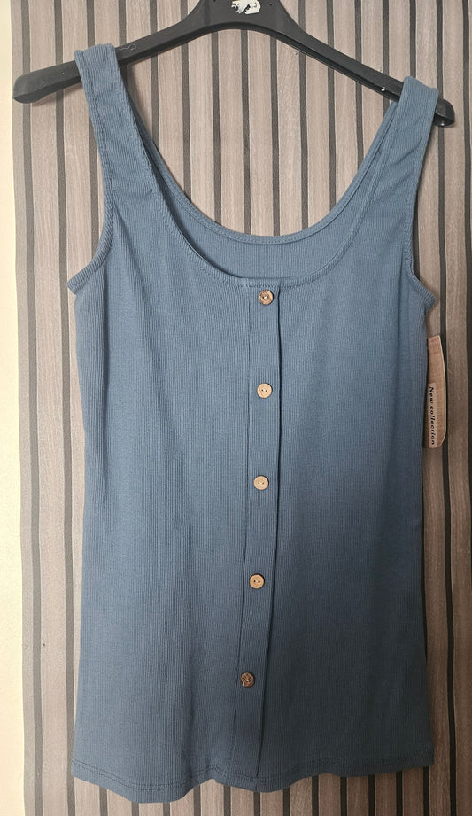 Débardeur en coton bleu jean